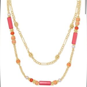 KENDRA SCOTT Rachel Gold Pink Multi Strand Necklace